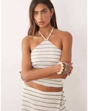 Mango Teen Halterneck Top - Natural