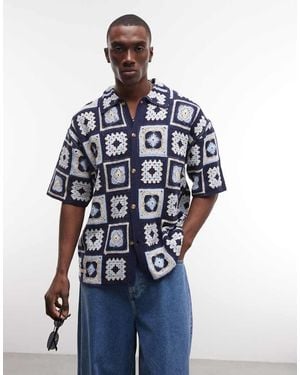 BLKVIS Crochet Square Shirt - Blue