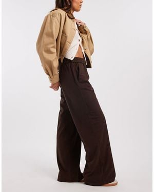 ONLY Wide Leg Pull On Cord Trouser - Brown