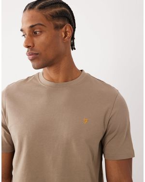 Farah Danny - t-shirt classique à logo - taupe foncé - Marron