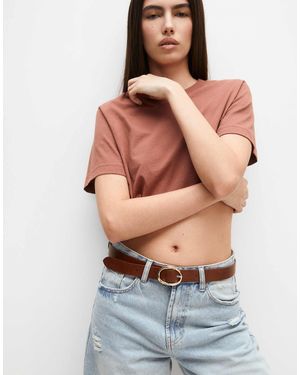 Pull&Bear Ceinture avec boucle ovale - Gris