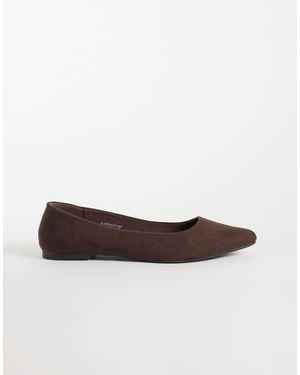 New Look Ballerina aus velourslederimitat mit spitzer form - Weiß