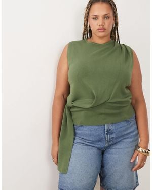 ASOS Asos Design Curve Draped Asym Vest - Green