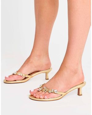 Public Desire Eldwen Mirror Pu Under The Sea Trim Mule High Heels - Pink