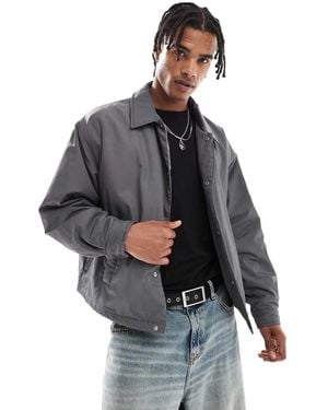 ASOS Oversized Cropped Coach Jacket - Grey