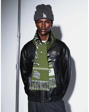 Prohibited Oversized Faux Leather Trucker Jacket - Grey