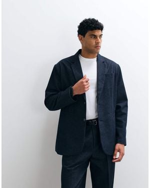 ASOS Oversized Denim Look Suit Jacket - Blue