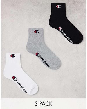 Champion 3 Pack Quarter Socks - White