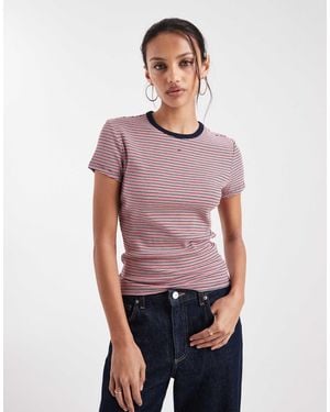 Tommy Hilfiger Slim Rib Ringer T-shirt - Red