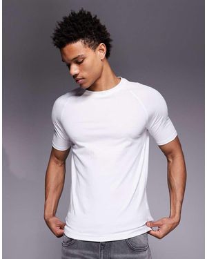 River Island Camiseta Blanca Ajustada Técnica De - Blanco