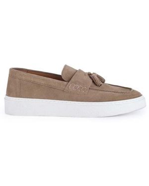 OFF THE HOOK 'Rory' Loafer Tassel Casual Slip-On Suede Leather Shoes - Brown