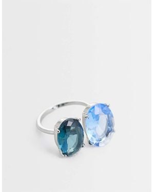 ASOS Ring With Double Stone Set Ring - Blue