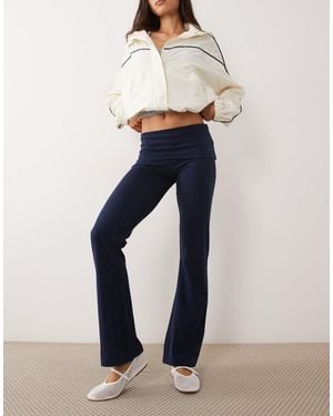 Mango Teen Fold Over Jersey Flares - Blue