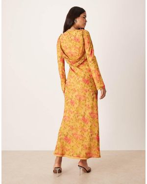 ASOS Cowl Back Maxi Dress - Metallic