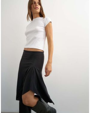 TOPSHOP Gonna Midi Asimmetrica - Bianco