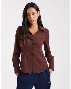 Miss Selfridge Tailored Fitted Shirt - Purple