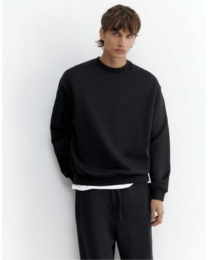 Pull&Bear Felpa Relaxed Fit Nera - Nero