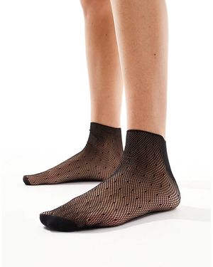 Pretty Polly Micro Fishnet Pinspot Sheer Sock - Brown