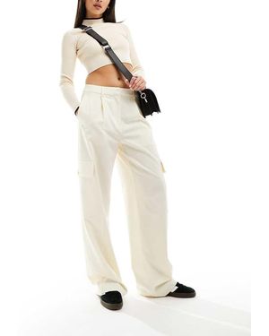 EDITED Pantaloni Sartoriali Crema Con Tasche - Bianco