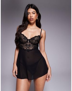 Ann Summers – iris – babydoll - Schwarz
