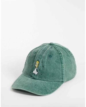 ASOS Homer Simpson Graphic Washed Cap - Green