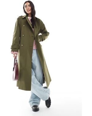 ASOS Longline Trench Coat - Green