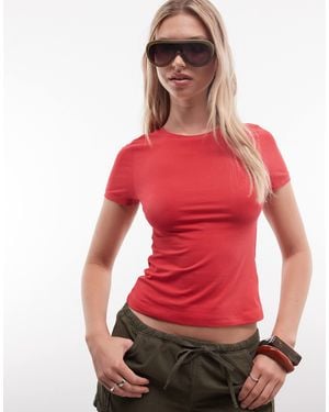 Monki Slim Fit T-Shirt - Red