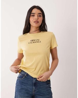 ARMANI EXCHANGE Central Logo T-shirt - Blue