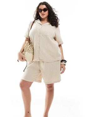 ONLY Cheesecloth Pull On Shorts - Natural