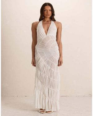 Missy Empire Shirred Maxi Dress - Natural
