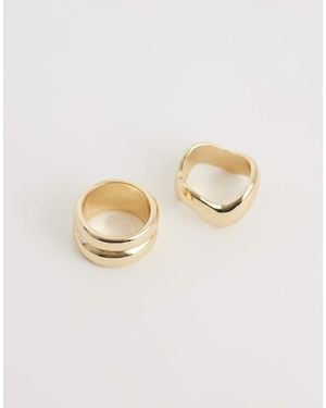 ASOS Pack Of 2 Chunky Clean Rings - Natural
