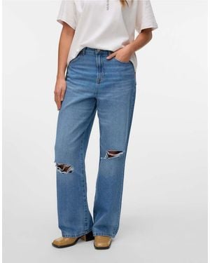 Vero Moda Vaqueros Azul Medio De Corte Suelto De