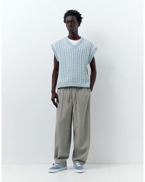Pull&Bear Broek Van Linnenmix - Grijs