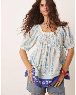 Free People Santorini Print Blouse - White