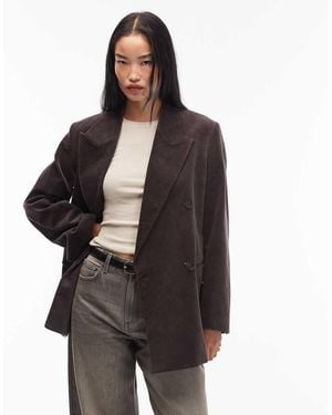 ARKET Cord Double Breasted Blazer Coat - Black