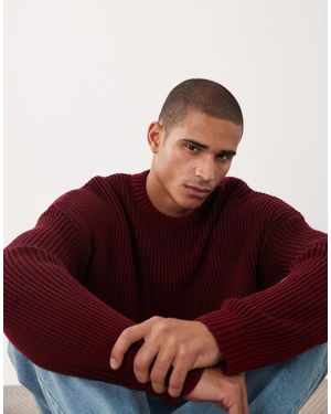 ASOS – gerippter oversize-strickpullover - Rot
