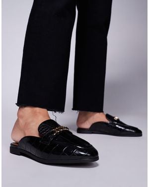 River Island Mocasines Negros Estilo Mules De