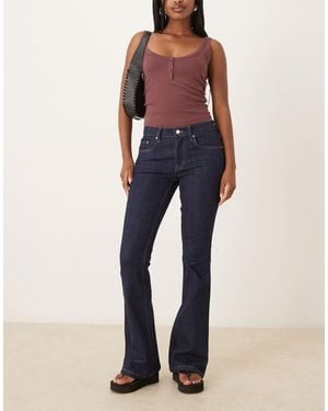 Gina Tricot Low Waist Bootcut Jeans - Blue