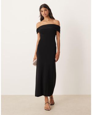 Mango Maxi-Jurk Met Blote Schouders - Zwart