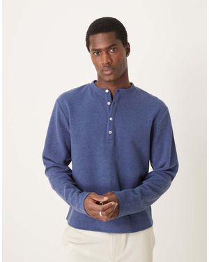 ASOS Rechte Henley-Trui Met Lange Mouwen - Blauw
