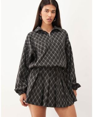 ASOS Mix & match windbreaker-jacke mit angerauter oberfläche und halbem reißverschluss - Grau