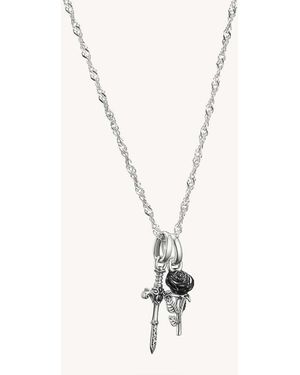 Thomas Sabo Rose & Sword Necklace - White