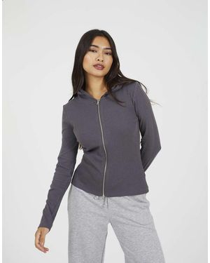 Brave Soul Sudadera De Manga Larga Con Capucha Y Cremallera De - Azul