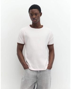 Pull&Bear Contrast Trim T-shirt - White