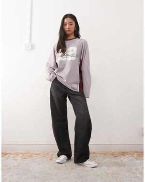 Collusion Football Long Sleeve Tee With Number Graphic - Natural