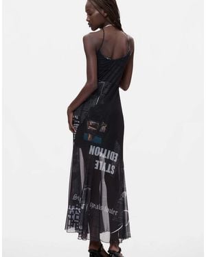 Desigual Kleid mit print und trägern - Weiß