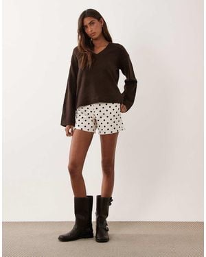 Miss Selfridge Denim Short - Natural