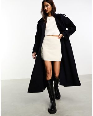 Vila – zweireihiger, schwerer trenchcoat - Schwarz
