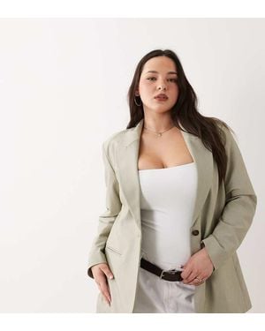 ASOS Curve Tailored Relaxed Blazer - Natural