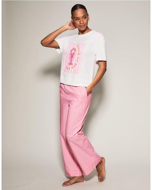 KBX Knickerbox Lobster Stripe Trouser And T-Shirt Set - Pink